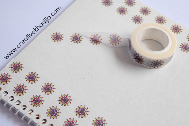 How to design diary cover with washi tape. Creative Khadija Logo Printed Customized Washi Tape