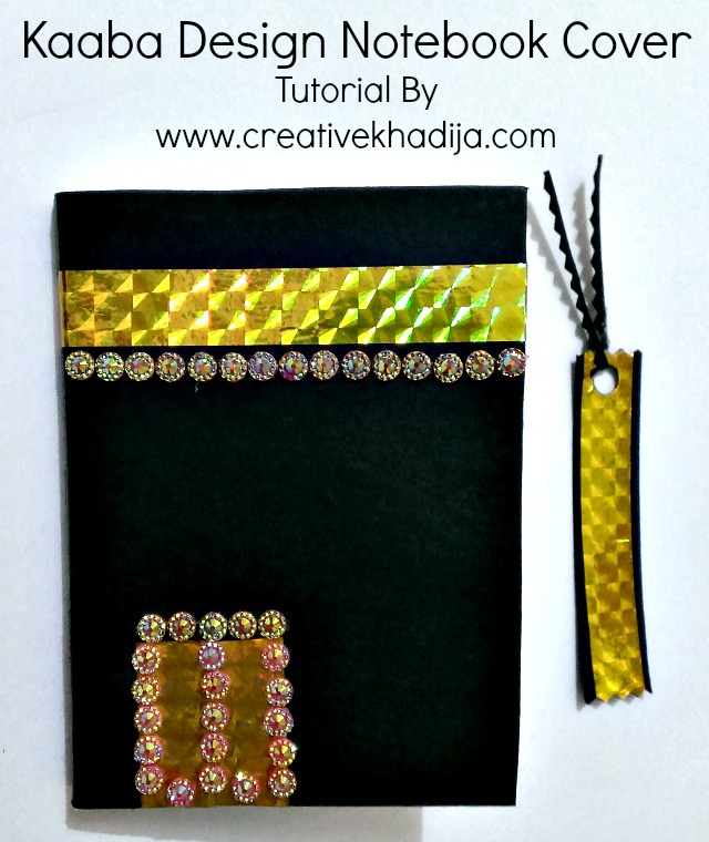 Hajj Crafts Ideas-Notebook Cover Making With Kaaba Design