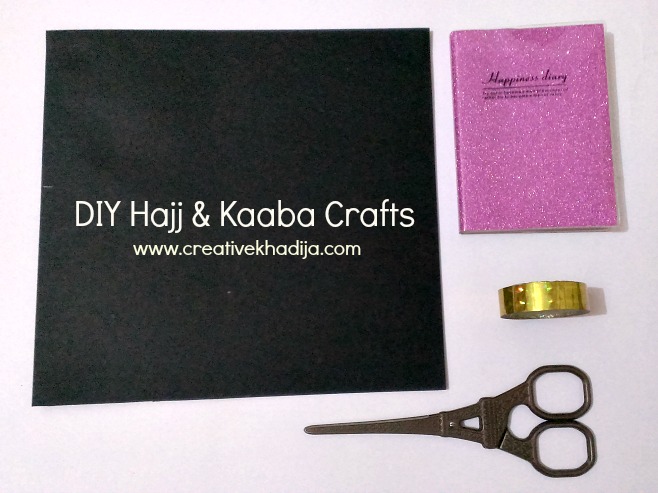 Hajj Crafts Ideas-Notebook Cover Making With Kaaba Design