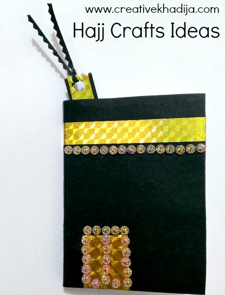 Hajj Crafts Ideas-Notebook Cover Making With Kaaba Design