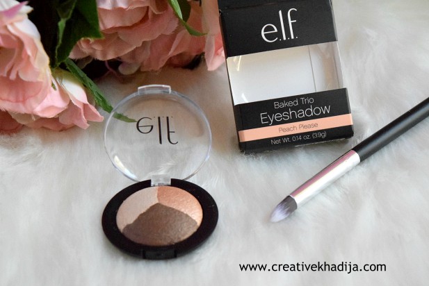 Elf Peach Please Baked Eye Shadow Trio Review & Swatches By Creative Khadija