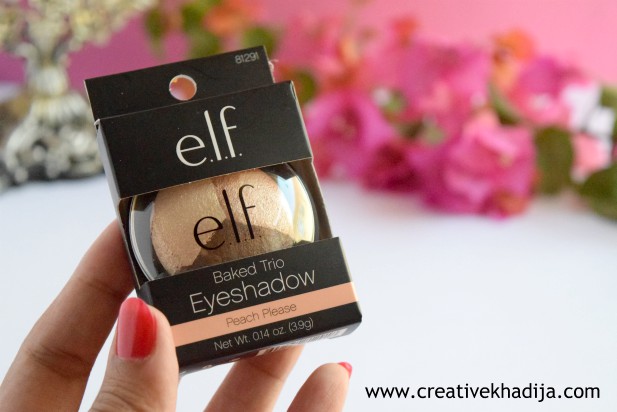 Elf Peach Please Baked Eye Shadow Trio Review & Swatches By Creative Khadija