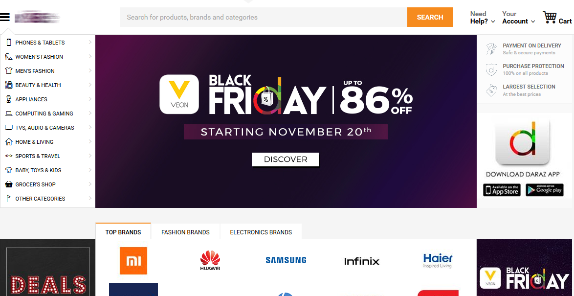 Websites Offering Black Friday Deals in Pakistan