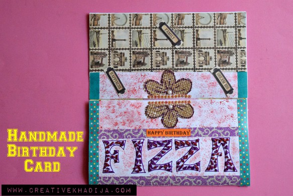 Handmade Birthday Card Making in Mixed Media Style
