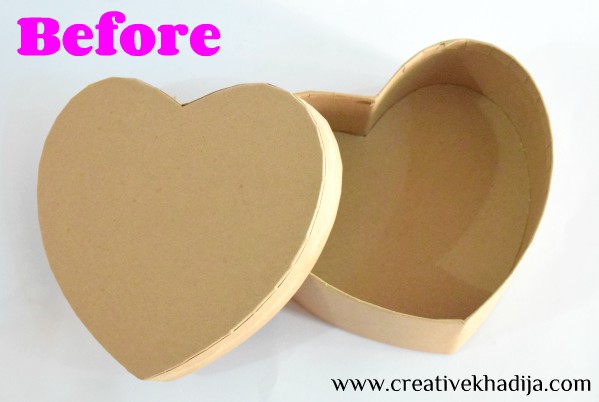 valentines day heart shaped box decor with collage clay