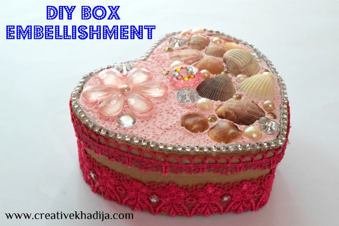 valentines day heart shaped box decor with collage clay