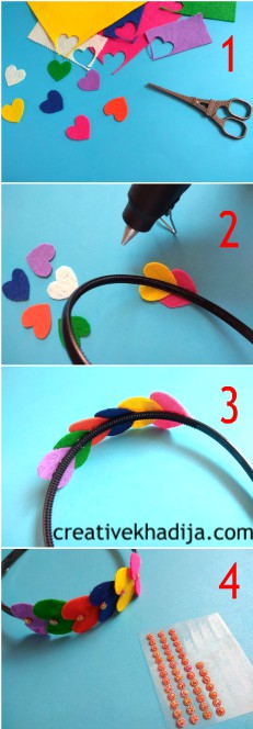 best felt hearts headbands making tutorial in 5 minutes
