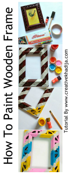 how to make wooden frame with color block neon paints