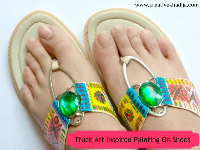 truck art painting inspired shoes design tutorial-how to refashion an old shoe with painting truck art