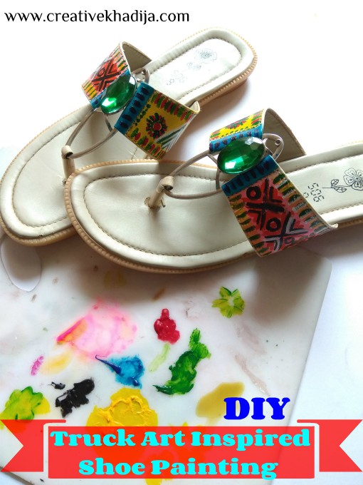 truck art painting inspired shoes design tutorial-how to refashion an old shoe with painting truck art