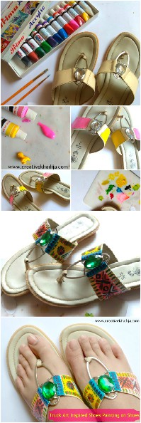 truck art painting inspired shoes design tutorial-how to refashion an old shoe with painting truck art