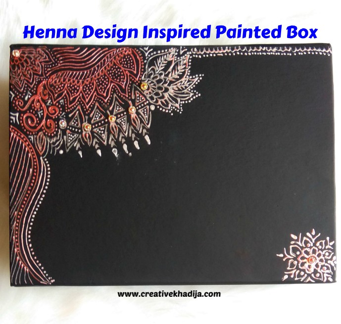 how to decorate gift box with mehndi painting ideas