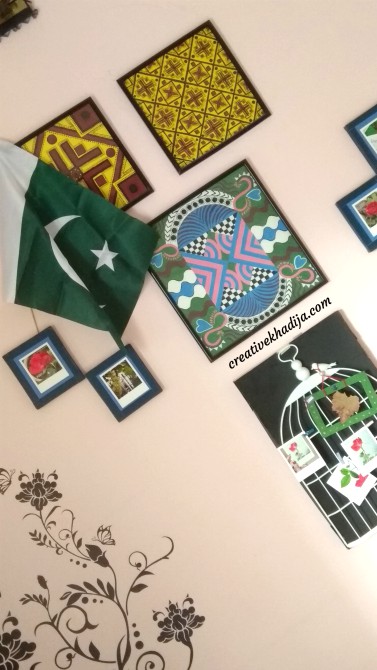 Pakistani green flag painting by kids for jashan-e-azadi