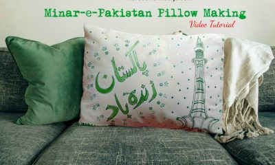 Pakistan independence day creative ideas minar-e-pakistan painting on pillow tutorial