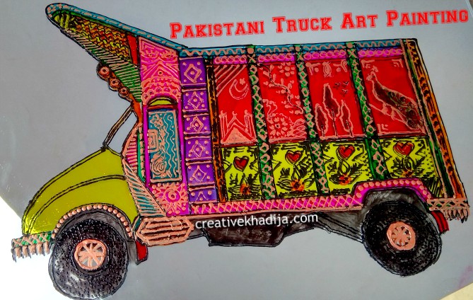 Easy And Unique Pakistani TruckArt GlassPainting Tutorial   Pakistani Truck Art Design Wallart Glasspaint Forsale Creative Khadija Blog 