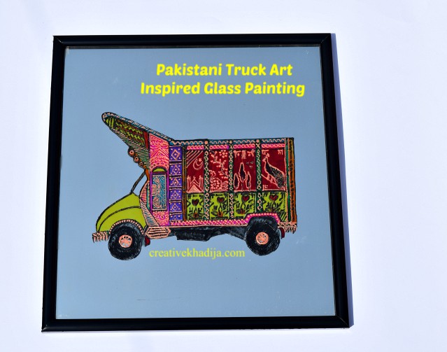 Pakistani truck art design glass painting tutorials