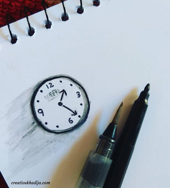 instagram inktober 2018 challenge pen and ink drawings by Creative Khadija