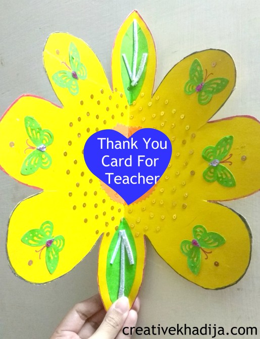 Thank You Card For Teacher Designed By My Little Niece