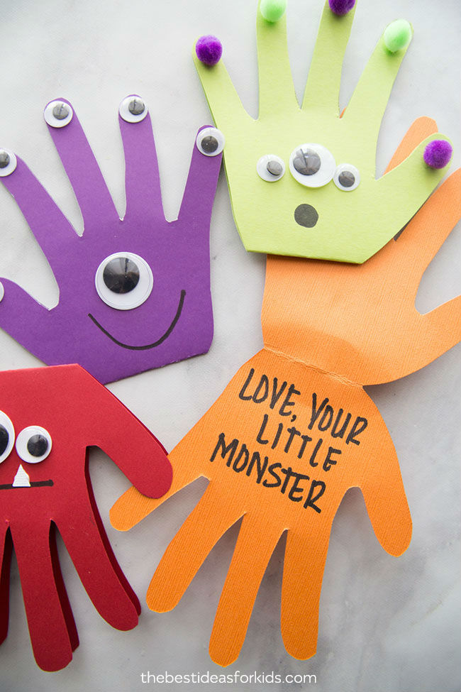 fathers day crafts for preschoolers monster card