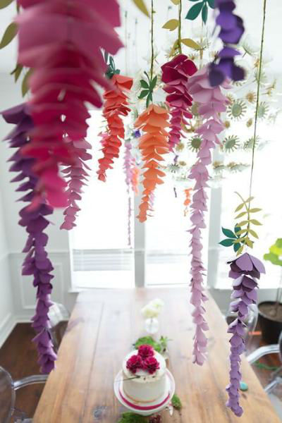 paper crafts for home decoration hanging wisteria