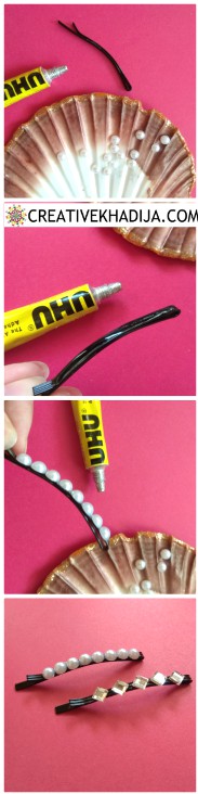 how to design and decorate pearl hair pins DIY