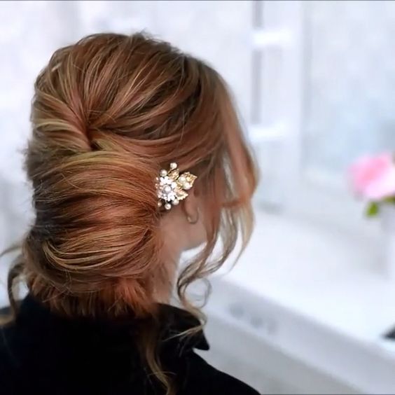 beautiful hairstyles with floral hair pins 3