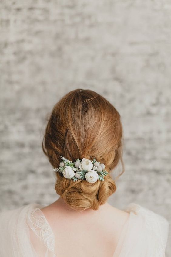 beautiful hairstyles with floral hair pins 4