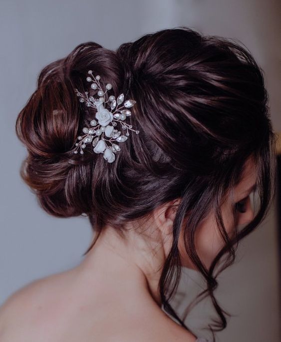 beautiful hairstyles with floral hair pins 8