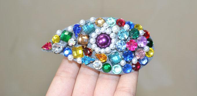 easy diy hair barrette ideas rhinestone hair barrette