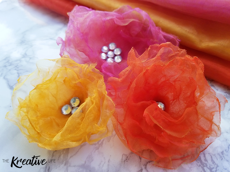 easy diy hair pins ideas organza flower hair pins