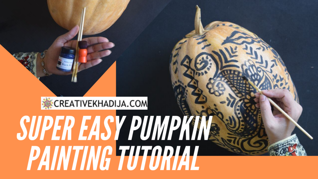 Henna Painting on Pumpkin Art Idea for Fall Decor