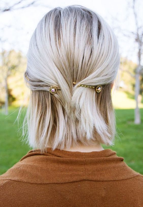 hairstyles for short hair with hair pins 7