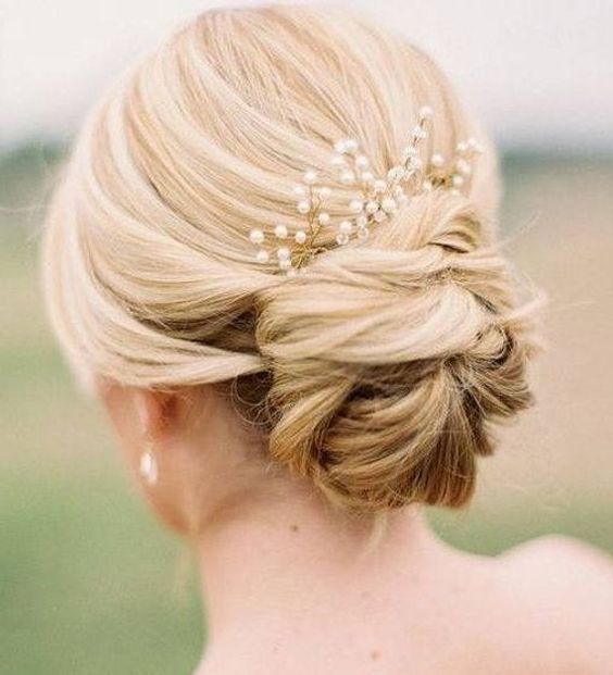 pearl hair pins with updo hairstyles 15