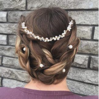 pearl hair pins with updo hairstyles 19