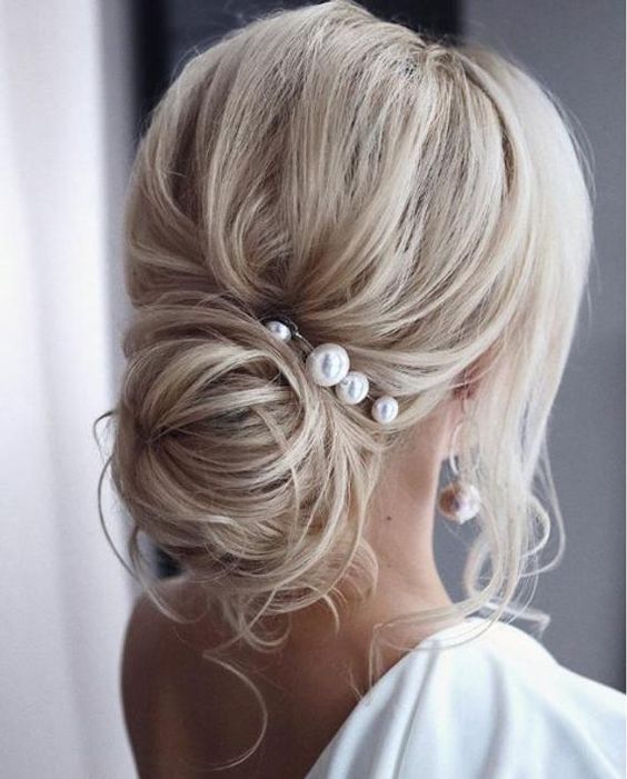 pearl hair pins with updo hairstyles 2