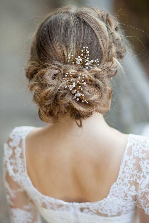 pearl hair pins with updo hairstyles 4