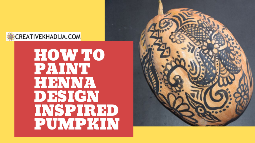 henna painting on pumpkin art for fall decor