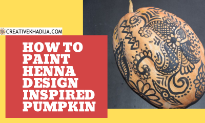 henna painting on pumpkin art for fall decor