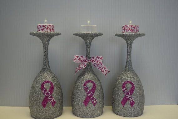 easy crafts for breast cancer awareness month candle holders