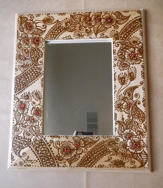 creative ideas using henna patterns in crafts mirror