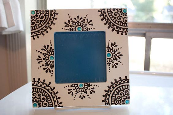 creative ideas using henna patterns in crafts frame