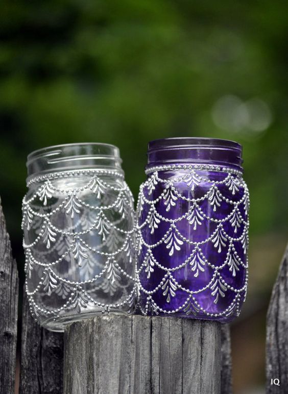 creative ideas using henna patterns in crafts mason jars