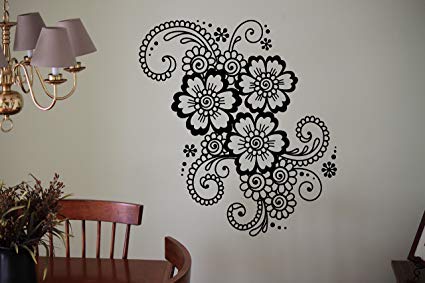 creative ideas using henna patterns in crafts wall art