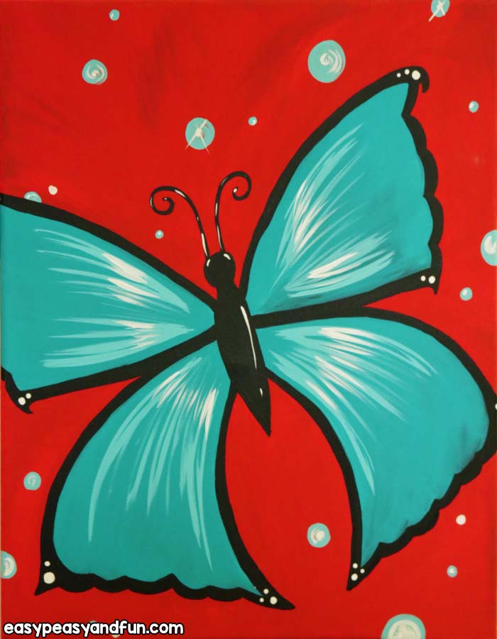 easy canvas painting ideas for beginners butterfly