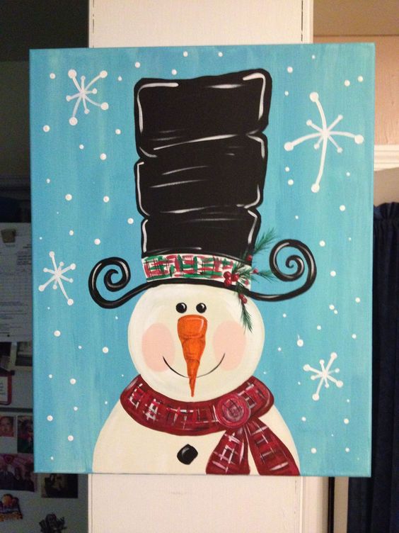 how to make snowman painting