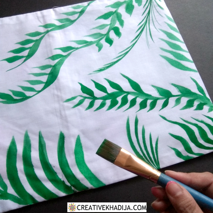 green and white pillow covers painting DIY