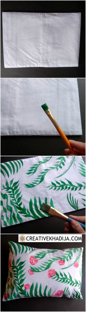 how to fabric paint on white pillow covers 