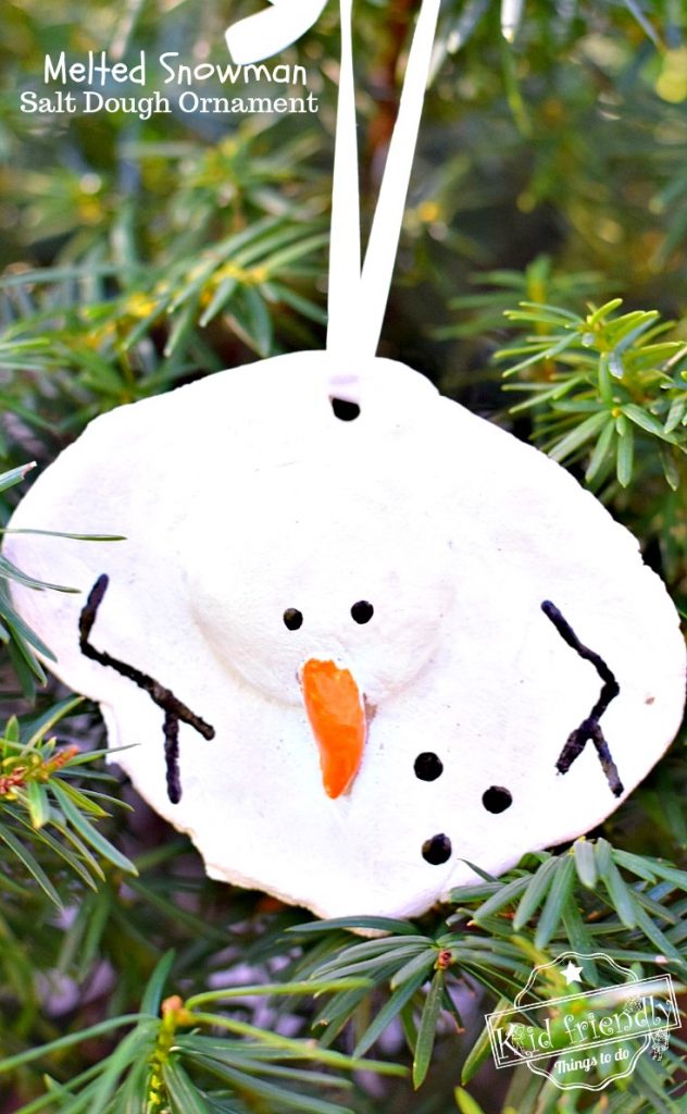 how to make salt dough ornaments and decorations melted snowman ornament