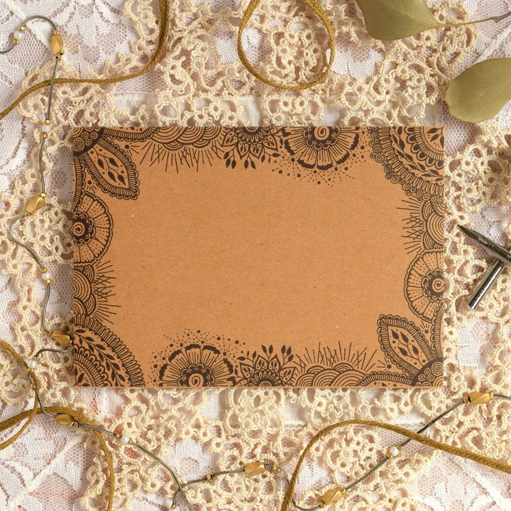 creative ideas using henna patterns in crafts envelope