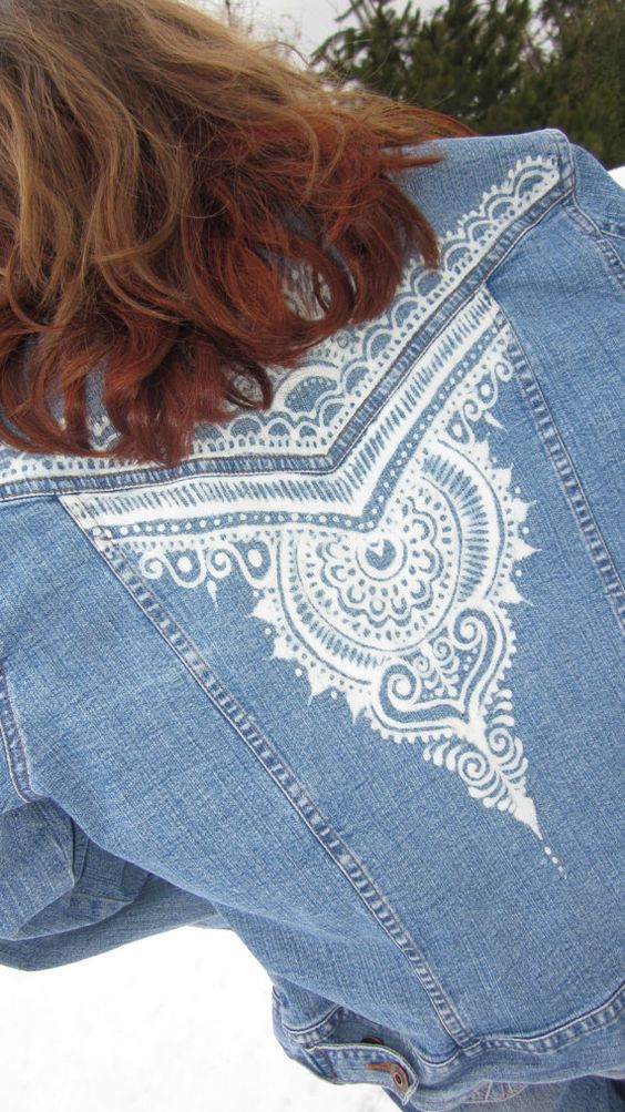 creative ideas using henna patterns in crafts jacket